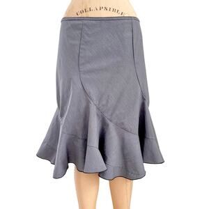 Gray‎ Y2K Flared Skirt Retro Grunge 2000's Paneled Midi Style Size M